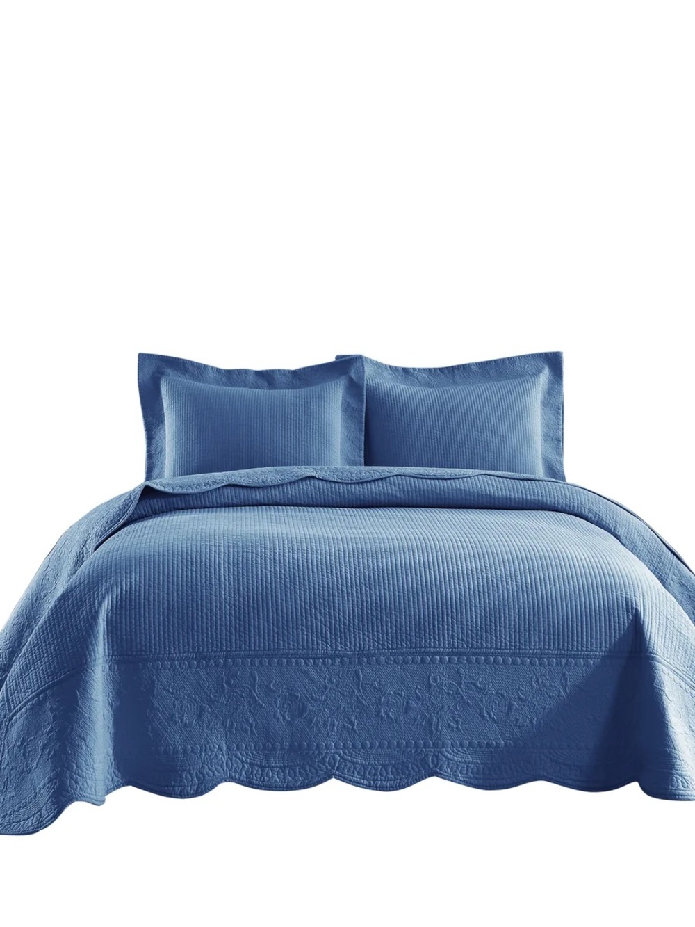 3 PIECE 100% COTTON QUILT SET, OVERSIZED LIGHTWEIGHT TEXTURED BEDSPREAD
